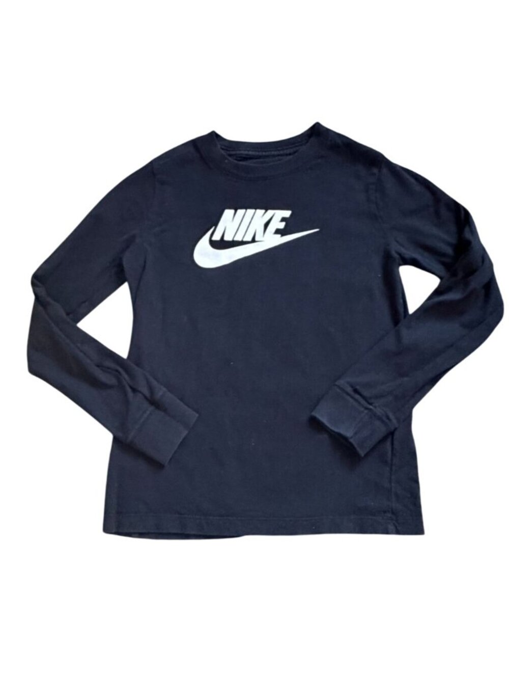 Nike Kids 'The Nike Tee' Long Sleeve Crew Neck T-Shirt-Black-M-GUC